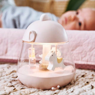 Lamp with Carousel and Music - Pink