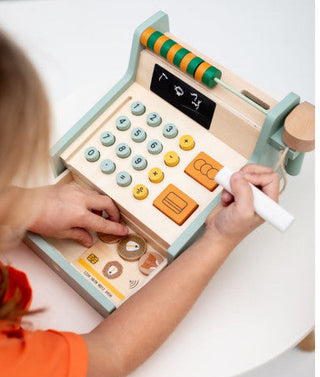 Wooden Store Cash Register with Accessories