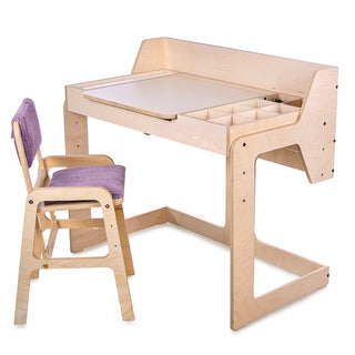 Adjustable Children Montessori Table and Chair Set Luula - Cannon Pink
