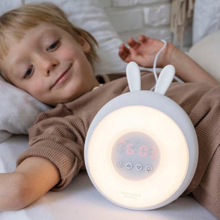 Rabbit Lamp with Alarm Clock – White