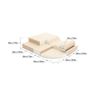 Soft Play 6 Foam Block Set - Beige Explorer