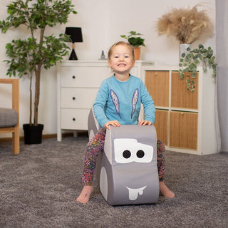 Soft Play Ride On Toy - Grey Car