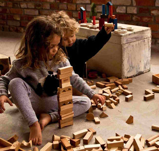 Wooden Blocks in a Box – Natural, 63 pieces
