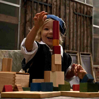 Wooden Blocks in a Box – Colorful, 63 pieces